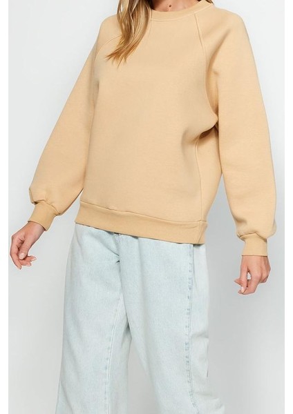 Kadın Moda Şık Oversize Bisiklet Yaka Düşük Kol Uzun Rahat Kalıp Basic Reglan Kol Örme Sweatshirt modelleri