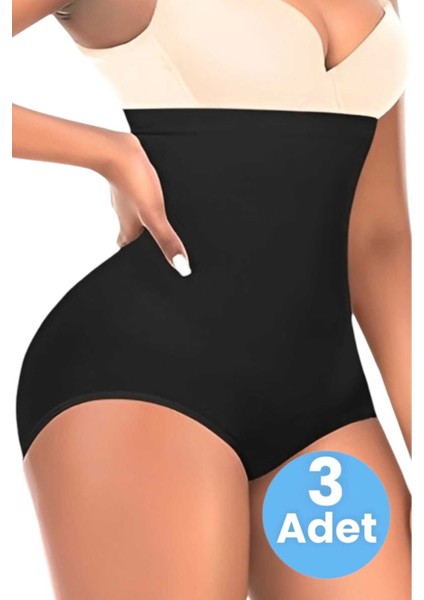 Kadın Toparlayıcı Dikişsiz Yüksek Bel Slip Korse 3'lü Set modelleri