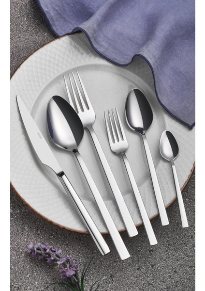 56 Parça Paslanmaz Çelik,deniz Model-6 Kişilik Çatal Kaşık Bıçak,steak Çatal-Bıçak,servis Seti