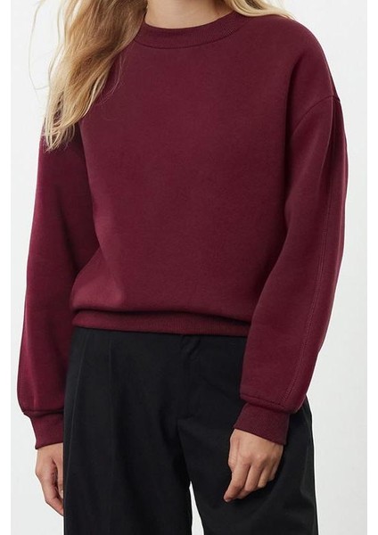 Tarz Relaxed Dik Yaka Düşük Kol Regular Kalın Içi Polarlı Rahat Kalıp Örme Sweatshirt fiyatları