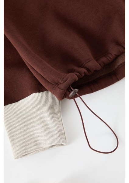 Büyük Beden Tarz Relaxed Kapüşonlu Düşük Kol Regular Örme Sweatshirt fiyatları