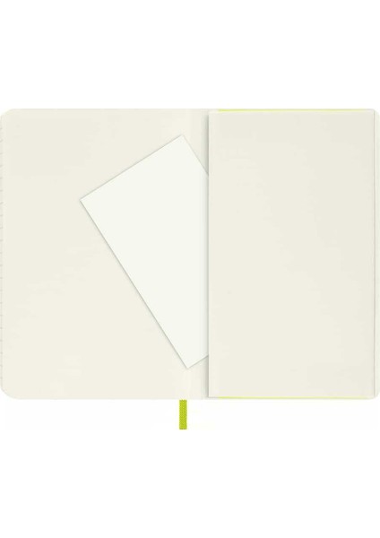 Yumuşak Kapak Çizgili Defter Cep Boy 9X14 cm 192 Sayfa Limon Yeşili