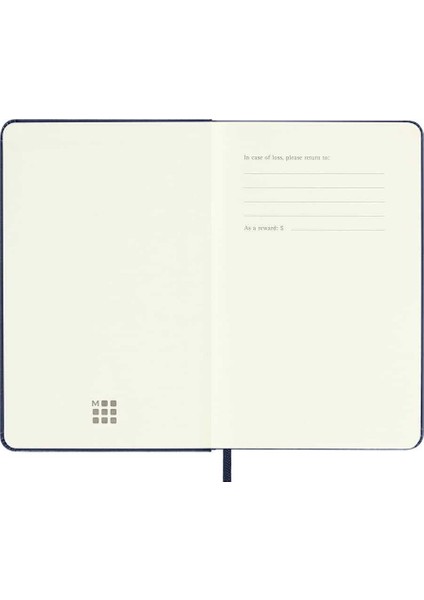 Sert Kapak Çizgisiz Defter Cep Boy 9X14 cm 192 Sayfa Safir Mavi