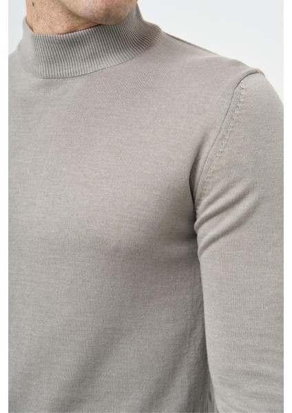 Gri Uzun Kol Düz Örme Yarım Balıkçı Yaka Classic Comfort Fit Triko 1012245001 fırsatları