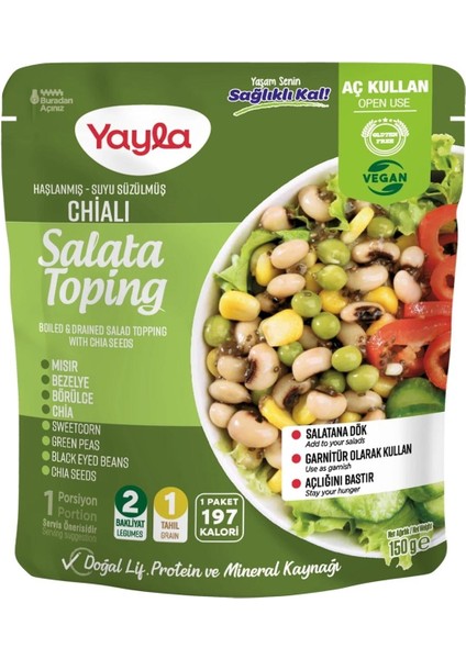 Haşlanmış Suyu Süzülmüş Chialı Salata 150 gr x 8 Adet