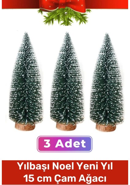 Mini Çam Masaüstü Minyatür Dekorasyon Küçük Süs Kar Yeni Yıl Noel Yapay Sedir Ağacı 15CM 3 Adet