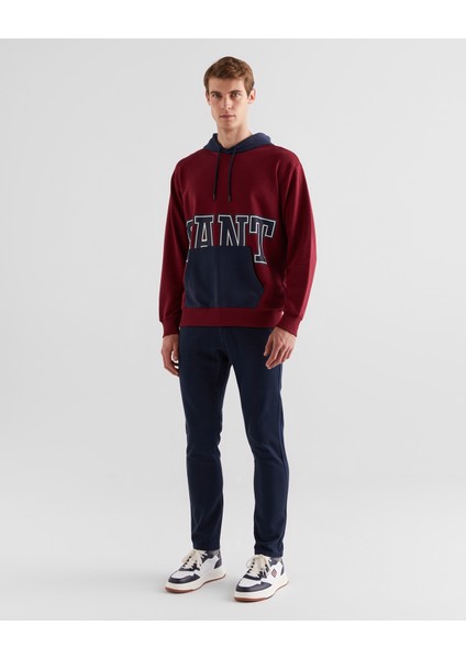Erkek Bordo Regular Fit Kapüşonlu Logolu Sweatshirt 2524341T.604