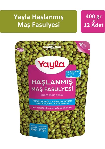 Haşlanmış Maş Fasulyesi 400 gr x 12 Adet