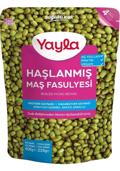 Haşlanmış Maş Fasulyesi 400 gr x 12 Adet