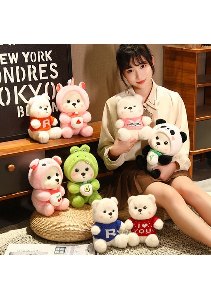 Oyuncak Ayı Bebek Çapraz Giyinme Tek Boynuzlu Panda Bebek Çocuk Peluş Oyuncak (Yurt Dışından)