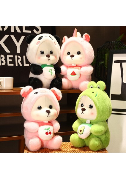 Oyuncak Ayı Bebek Çapraz Giyinme Tek Boynuzlu Panda Bebek Çocuk Peluş Oyuncak (Yurt Dışından)