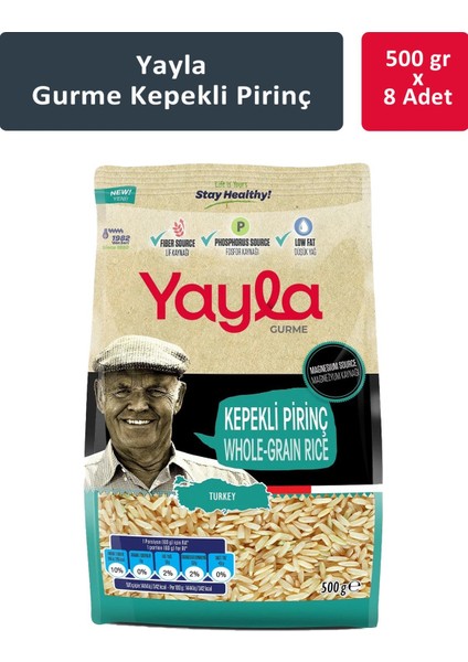 Gurme Kepekli Pirinç 500 gr x 8 Adet