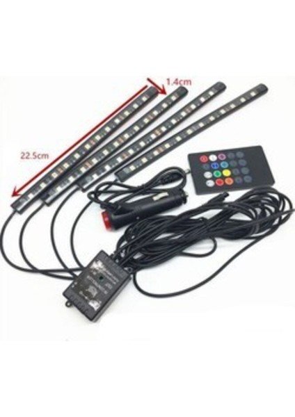 Ayak Altı 12 Ledli Sese Duyarlı Kumandalı Neon LED Aydınlatma