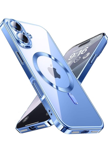 Apple iPhone 16 Kılıf Kamera Lens Korumalı Renkli Magsafe Şarj Uyumlu Şeffaf Silikon