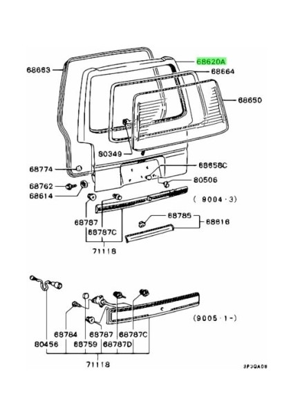 BAGAJ KAPAĞI L300 90-08 (Oem No: MB549343)