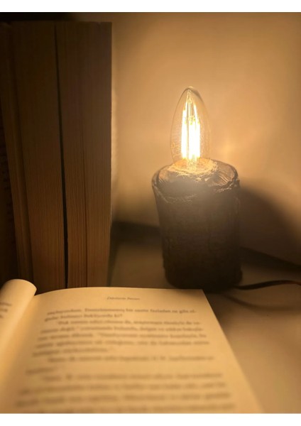 Ahşap Kütük Doğal Modern Masa Lambası El Yapımı 5-Cm