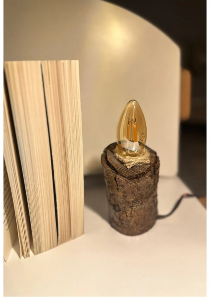 Ahşap Kütük Doğal Modern Masa Lambası El Yapımı 5-Cm fiyatları