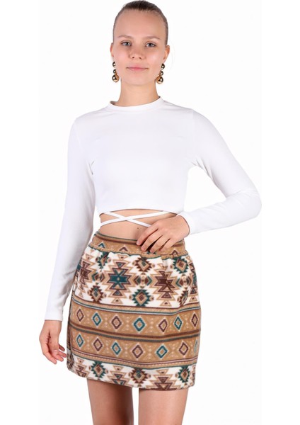 3027A Desenli Etek Vizon fiyatları