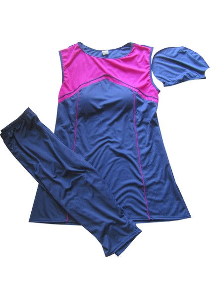 Kadın Japone Kollu Tesettür Mayo Boneli Taytlı Üstü Yapışmaz 50