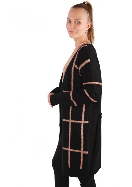 652 Sim Detay Yumoş Hırka Siyah modelleri