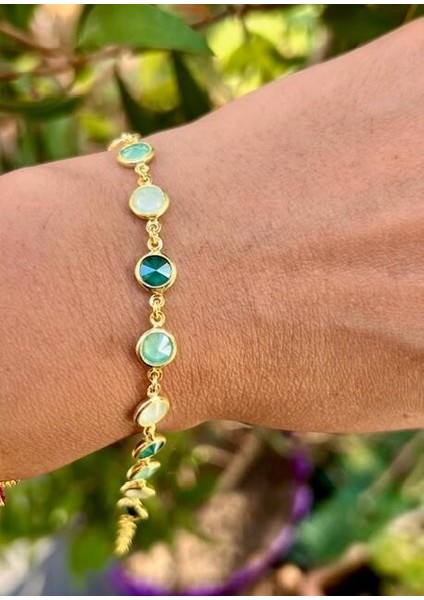 Swarovski Taşlı Yeşim Bileklik
