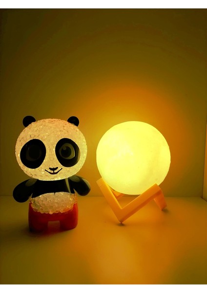 Işık Kasabası Rcb LED Renk Değiştiren Sevimli Panda ile LED Küre Gece Lambası Hediye Kutusu