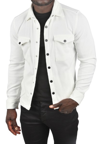 Örme Kumaş Gömlek Yaka Cepli Çıtçıtlı Slim Fit Spor Ceket 2500558