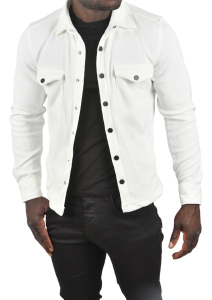 Örme Kumaş Gömlek Yaka Cepli Çıtçıtlı Slim Fit Spor Ceket 2500558