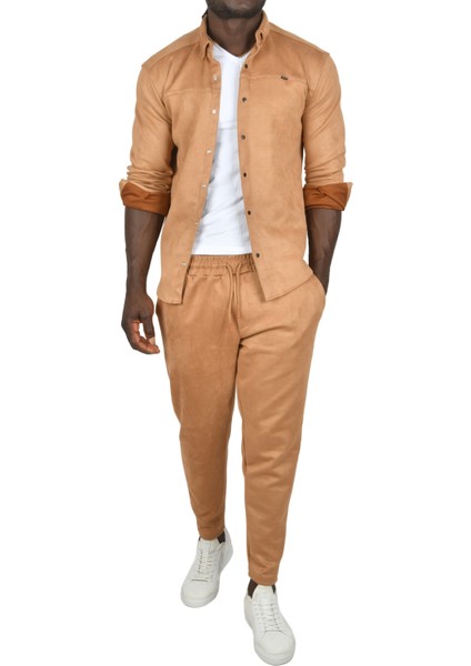 Beli Lastikli Bağcıklı Kırışmayan Süet Kumaş Rahat Kesim Dar Paça Spor Pantolon 2505556 fiyatları