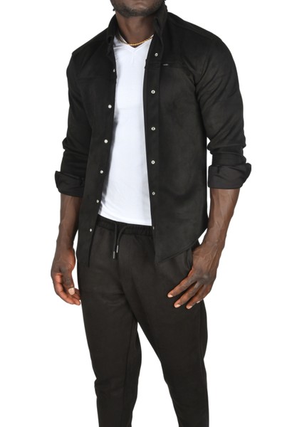 Likralı Çıtçıtlı Kırışmayan Süet Kumaş Slim Fit Cepsiz Mevsimlik Gömlek 2500556 fiyatları
