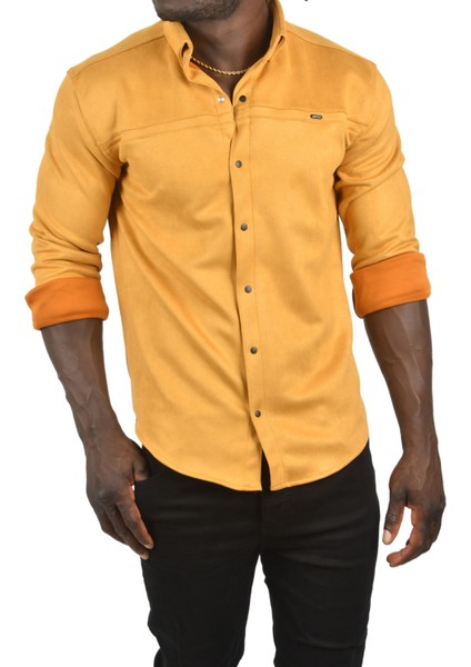 Likralı Çıtçıtlı Kırışmayan Süet Kumaş Slim Fit Cepsiz Mevsimlik Gömlek 2500556 fiyatları