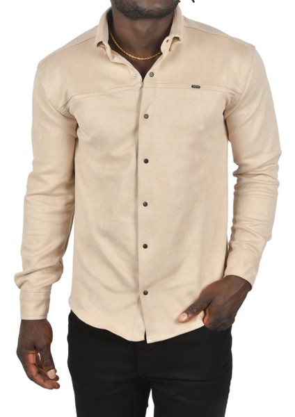 Likralı Çıtçıtlı Kırışmayan Süet Kumaş Slim Fit Cepsiz Mevsimlik Gömlek 2500556 fiyatları