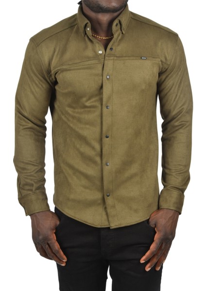 Likralı Çıtçıtlı Kırışmayan Süet Kumaş Slim Fit Cepsiz Mevsimlik Gömlek 2500556 fiyatları