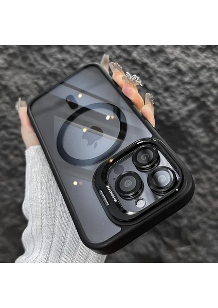 iPhone 11 Uyumlu Kılıf Klon Stantlı + Lens Korumalı Magsafe Kapak