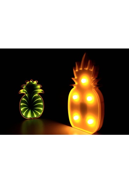 Işık Kasabası LED Ananas ve Aynalı Led'li Ananas Gece Lambası