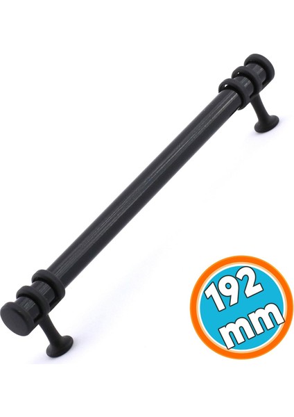 Mobilya Mutfak Dolabı Çekmece Dolap Kulpları Kapak Kulbu Siyah 192 mm Metal Kulp