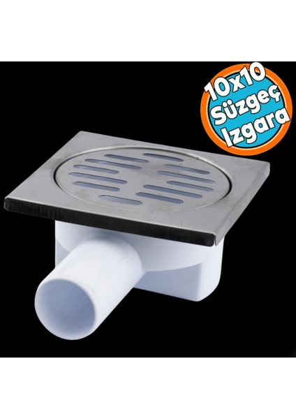 Yer Süzgeci Banyo Izgara Lavabo Pis Su Gideri Kapak Kapağı Yandan Çıkışlı Sifon Metal Plastik 32 mm