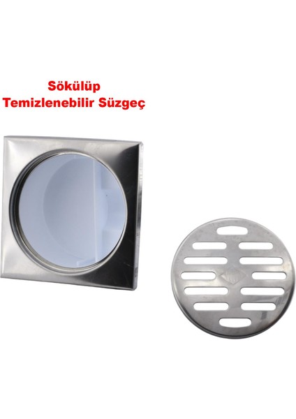 Yer Süzgeci Banyo Izgara Lavabo Pis Su Gideri Kapak Kapağı Yandan Çıkışlı Sifon Metal Plastik 32 mm