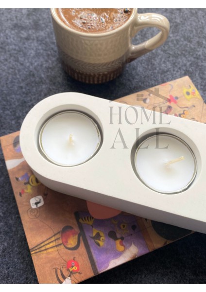 Tealight Mumluk 3 Delikli, Dekoratif Beton Mumluk, Modern ve Minimal Mumluk / Masaüstü Düzenleyici indirimleri