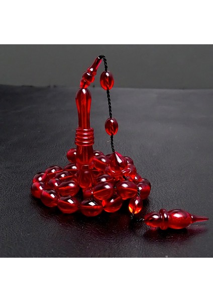 Ateş Kehribar Tesbih Kırmızı Renk Usta Işçilikli Halkalı fiyatları