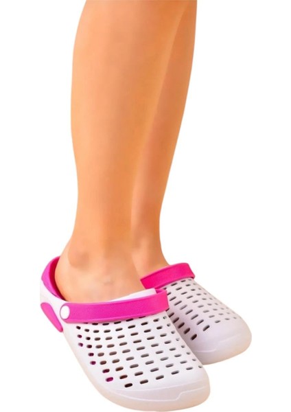 Unisex Comfort Eva Taban Terlik BEYAZ - PEMBE