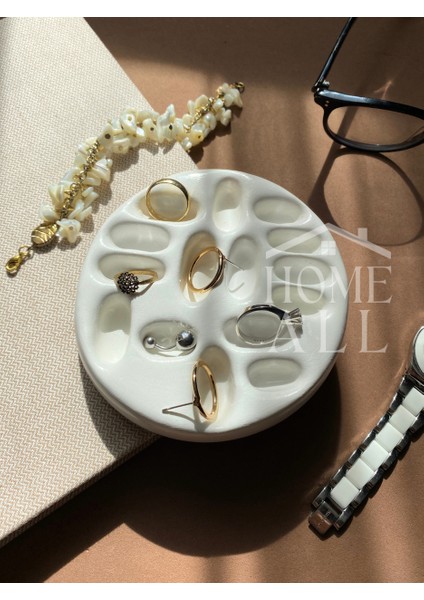 Beton Yüzük Tabağı, Modern ve Minimal Dekoratif Tabak, Dekoratif Beton Takı Standı