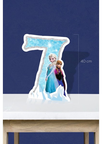 frozen karlar ülkesi temalı ayaklı rakam pano - 7 yaş (40 cm )