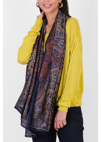 Cosimina Desenli Şal LACİVERT