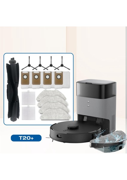 Airrobo T20 Aksesuarlar Için Ana Yan Fırça Hepa Filtre Mop Bez Robot Yedek Yedek Parçalar (Yurt Dışından)