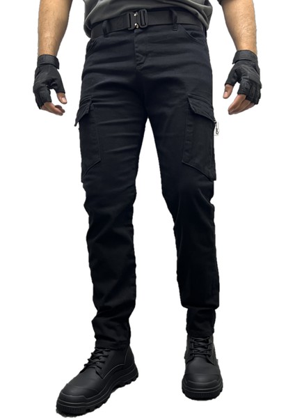 Erkek Kargo Pantolon Taktikal Cep Gabardin Likralı