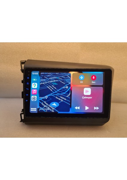 Honda CIVIC Fb7 (2012-2015 Yıl) Android Sürüm 13 Multimedya Kablosuz Carplay Navigasyon 9 Inç Ekran 4G Ram+64GB Hafıza Çerçeveli ve arka görüş kameralı modelleri
