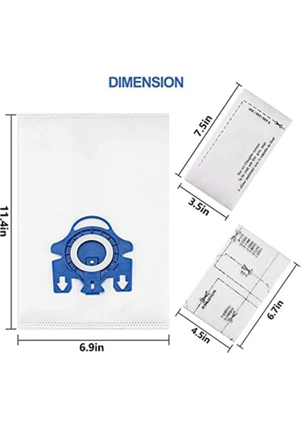 Miele Airclean Gn Için Filtre Torbaları Miele Classic C1 Komple C1, C2, C3, S400I S600 S2 S5 S8 Için Yedek Torbalar (Yurt Dışından)