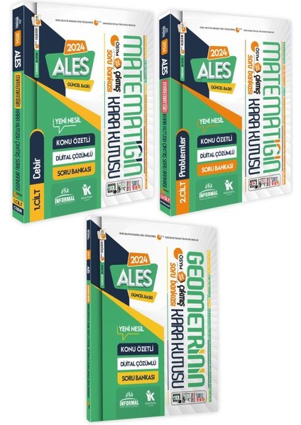 ALES Matematiğin Kara Kutusu Soru Bankası 1. - 2. Cilt - Geometrinin Kara Kutusu Soru Bankası 3'lü Set