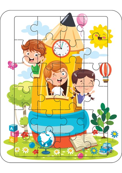 24 Parça Ahşap Eğitici Yapboz Puzzle Seti (Set 5)